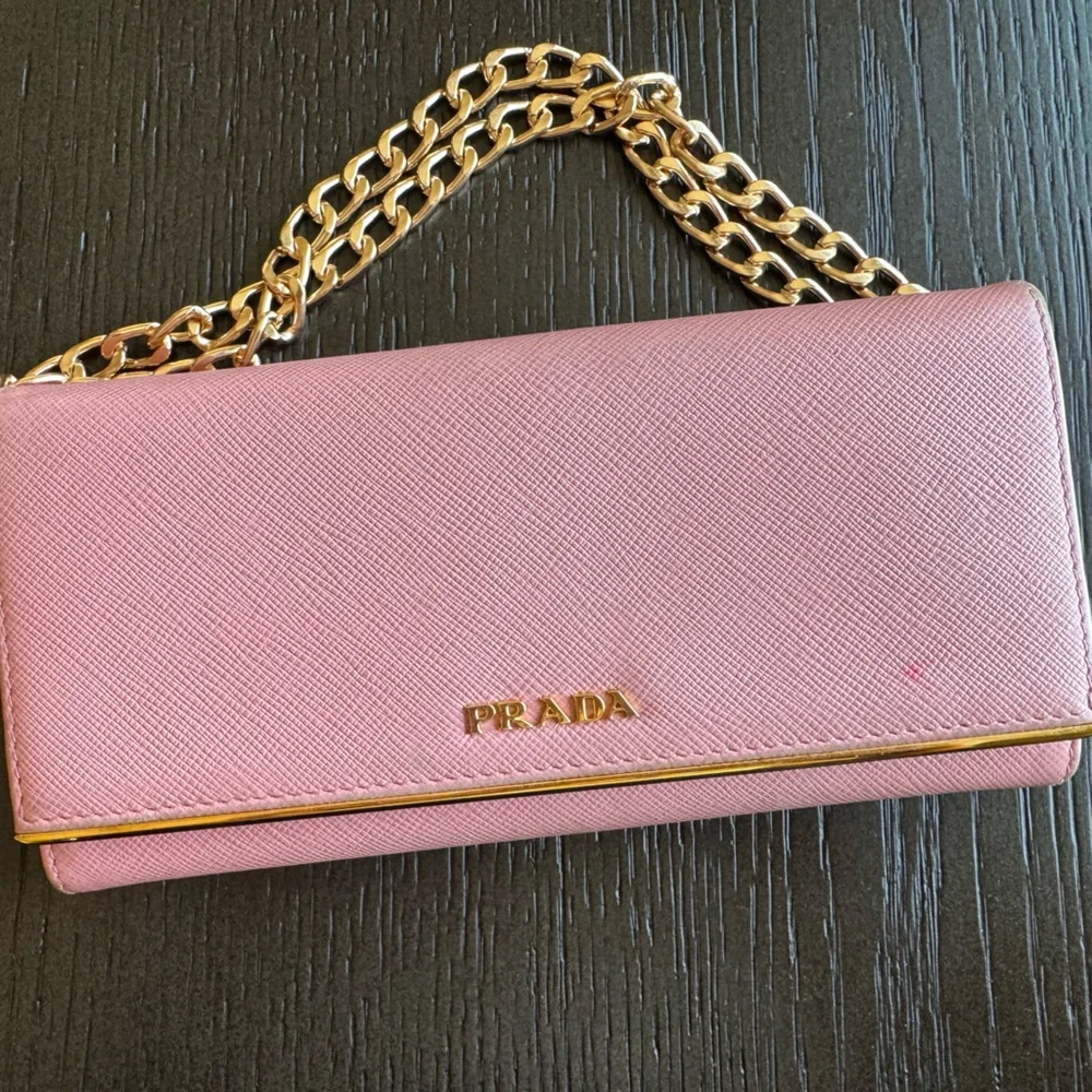 Prada Pink Saffiano Leather Wallet - Picture 2 of 7